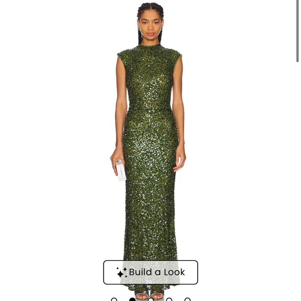 Camila Coelho Green Sequin Maxi Dress